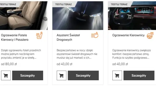 Abonament BMW na podgrzewane fotele - poznaj ceny i szczegóły